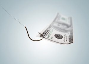 Money on a hook